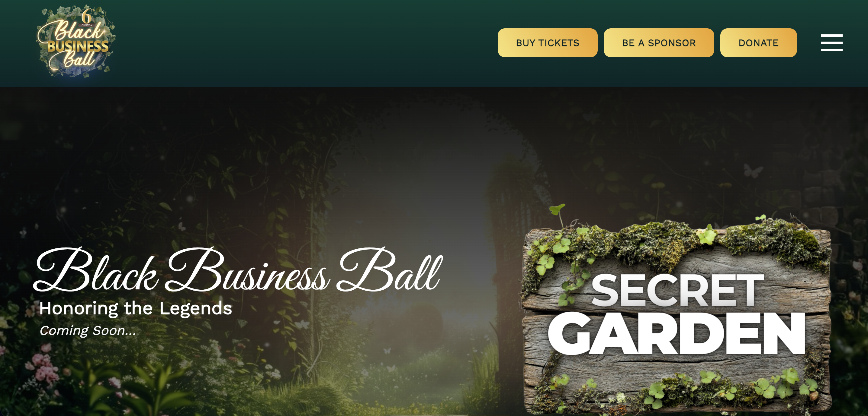 Black Business Ball event website homepage