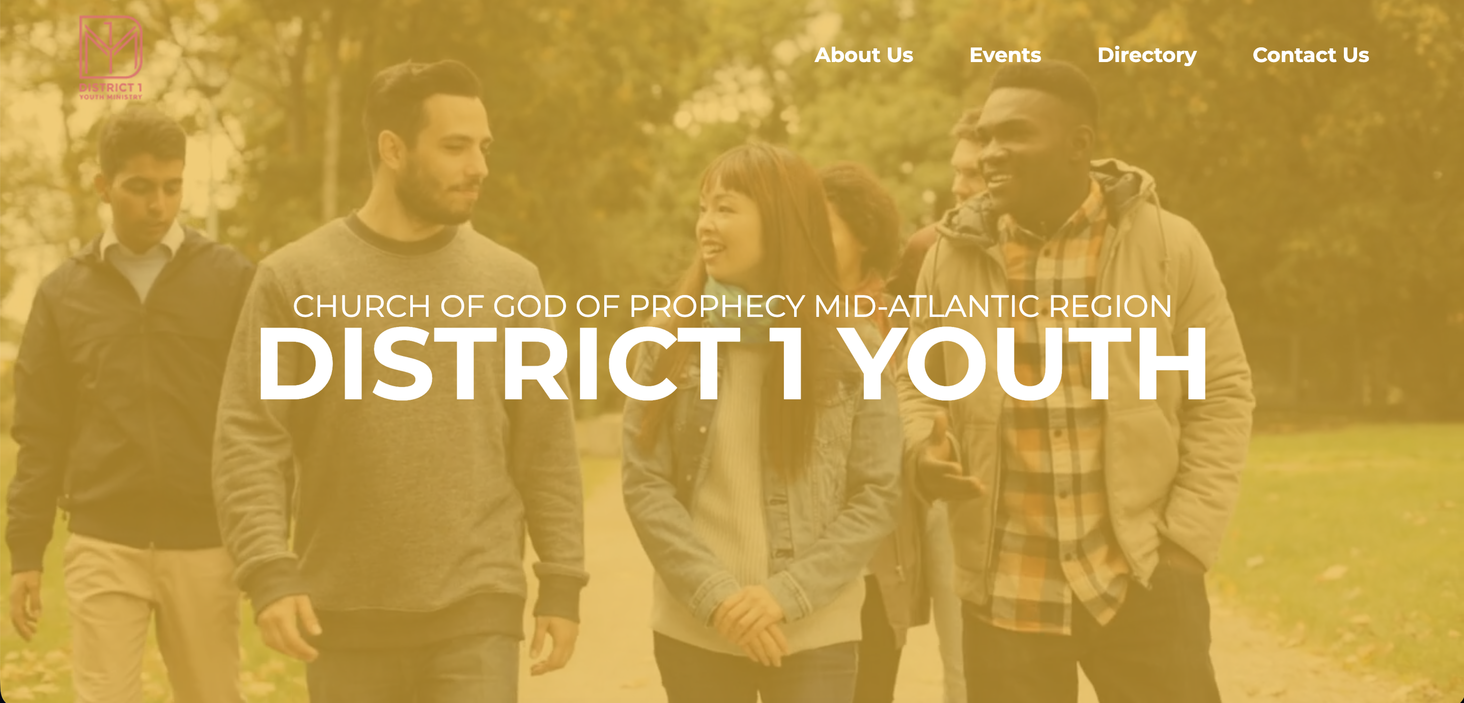 District 1 Youth Ministry website homepage